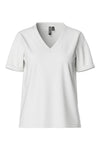 Pieces - Pcria Ss V-Neck Solid Tee - 3783301 Bright White