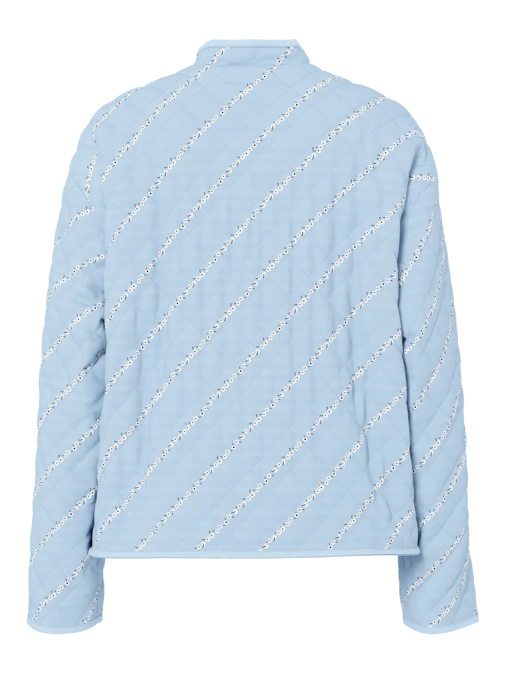 Pieces - Pcrikke Quilted Jacket - 4928323 Cashmere Blue Cloud Dancer & Black Flower Jakker 