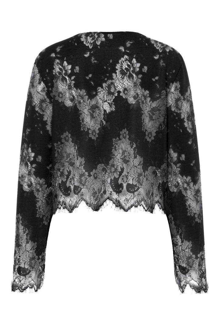 Pieces - Pcrinne Ls Lace Top Kca - 5071431 Black