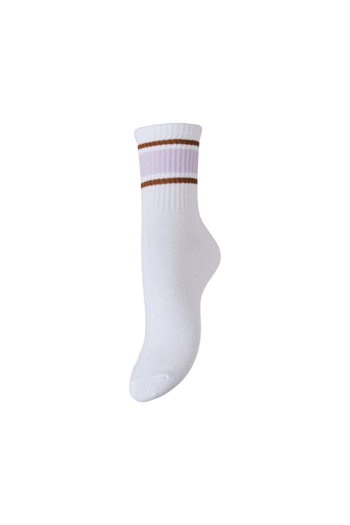 Pieces - Pcsabine Socks - 5054026 Bright White Wide-Pastel Lilac-Toasted Coconut