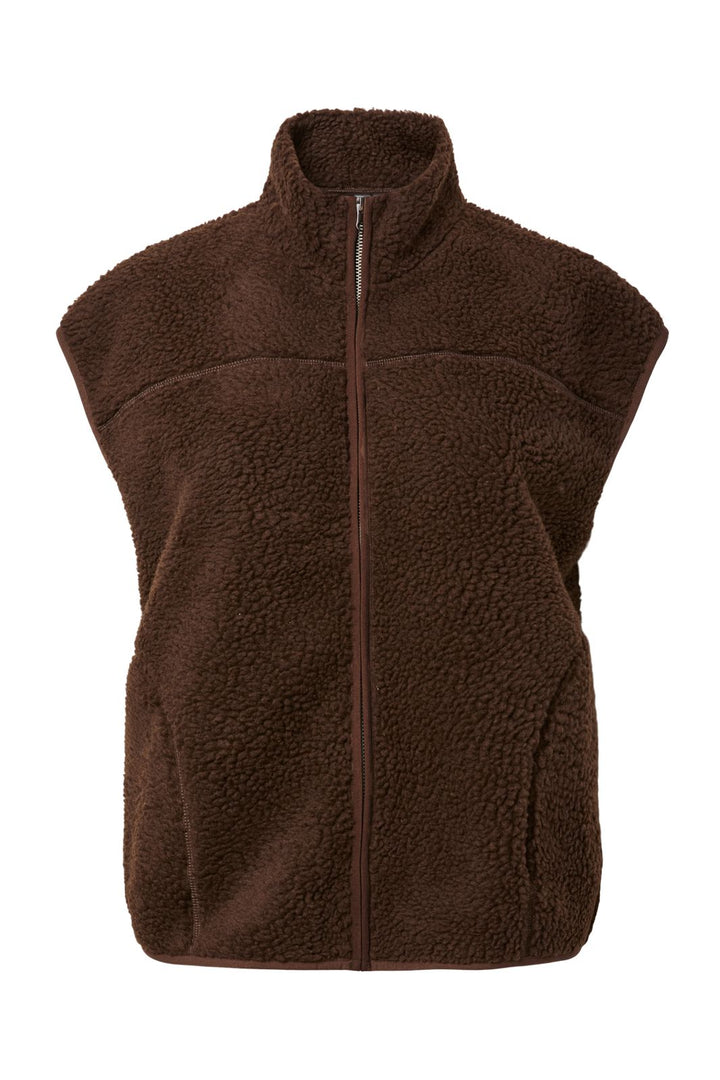 Pieces - Pcsadia Teddy Vest - 5055023 Hot Fudge