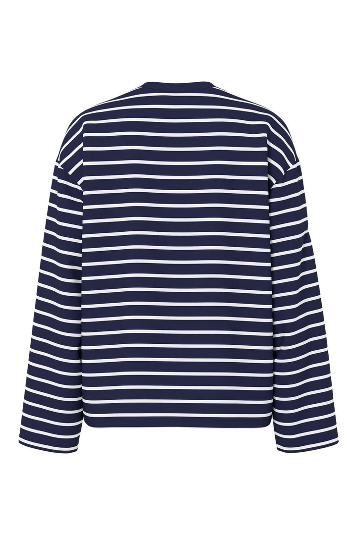 Pieces - Pcsadie Ls Emb Tee - 5130940 Maritime Blue Patches