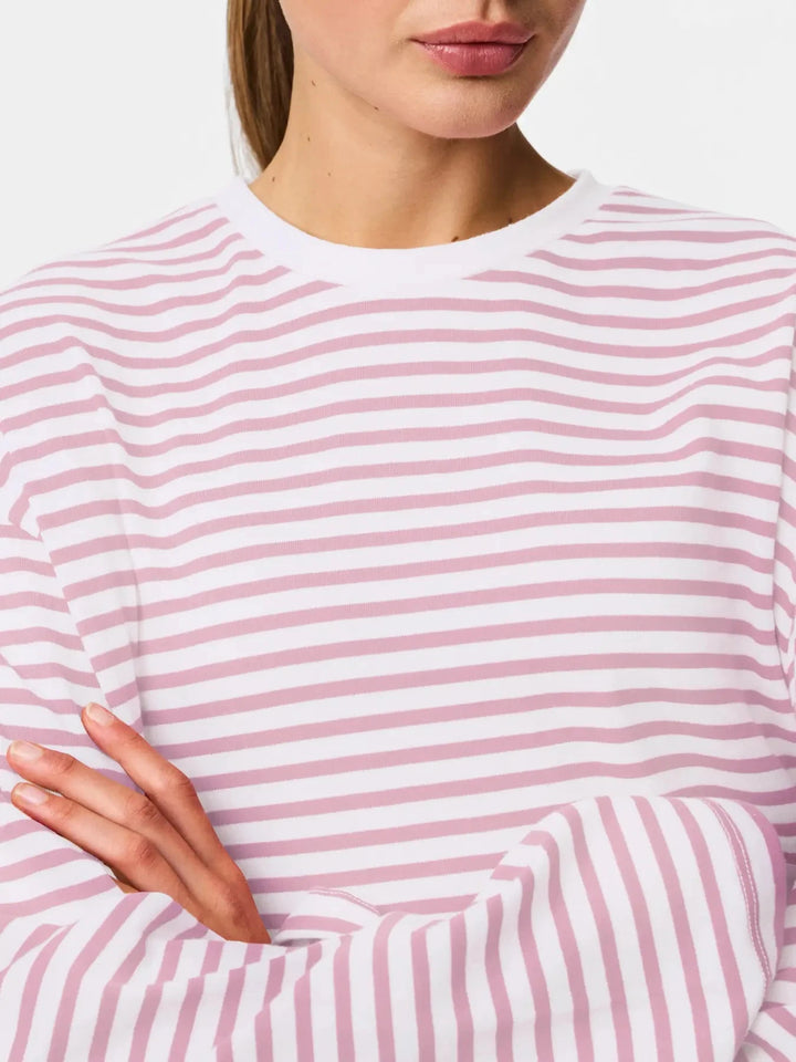 Pieces - Pcsadie Ls Top - 5090856 Bright White Roseate Spoonbill T-shirts 