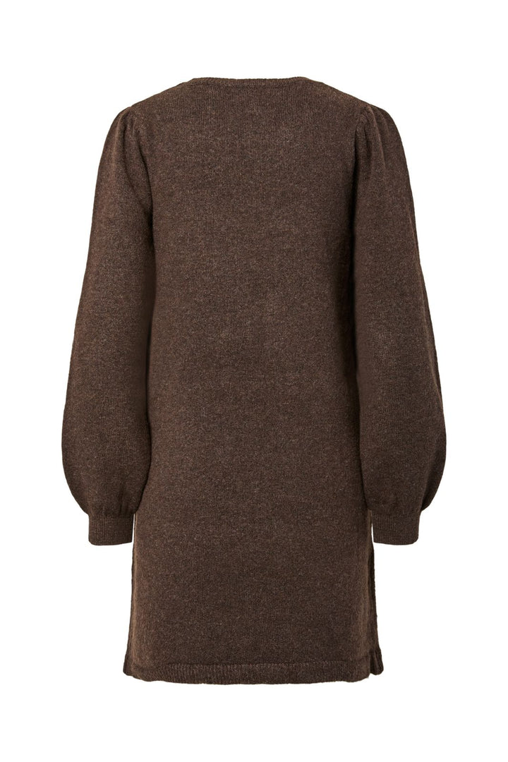 Pieces - Pcsally Ls O-Neck Knit Dress - 5087262 Hot Fudge Melange