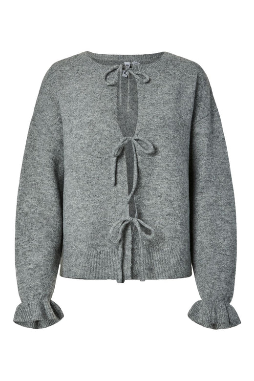 Pieces - Pcsally Rev Frill Cardigan Knit - 5050696 Medium Grey Melange
