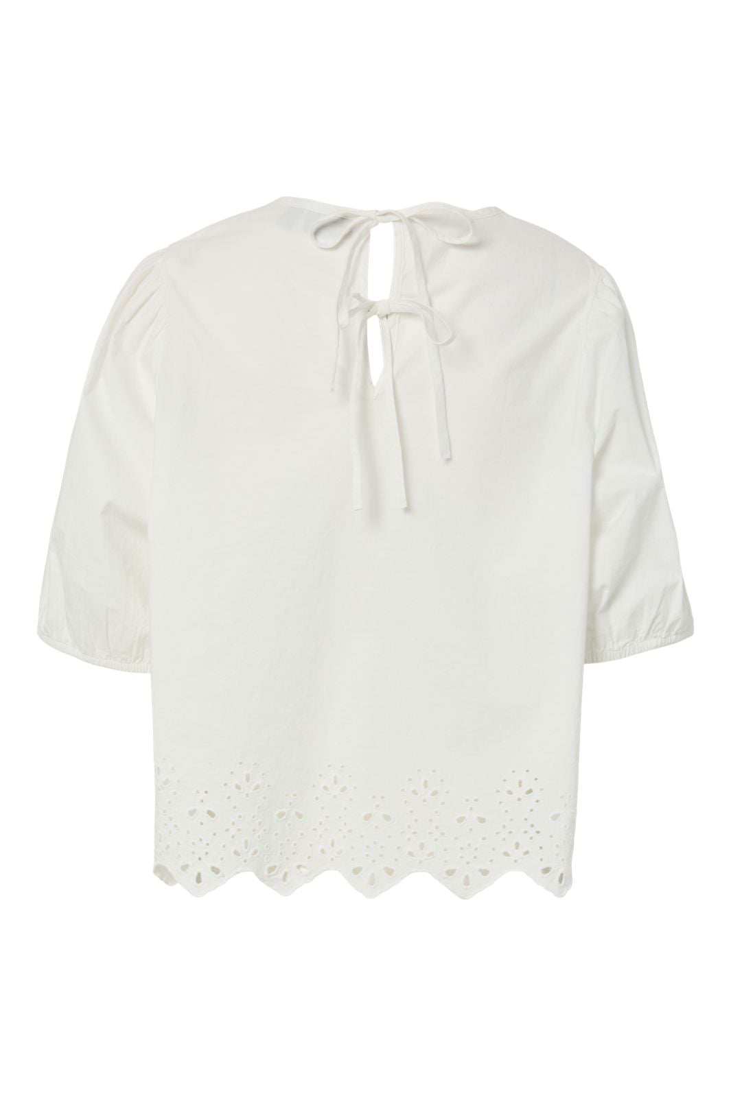 Pieces - Pcsalmina New 2/4 Top - 4940244 Cloud Dancer Embroidery