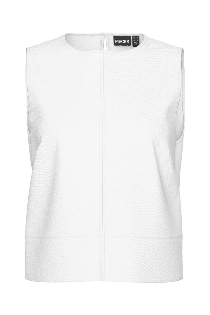Pieces - Pcsalume Sl Denim Top - 4830262 Bright White