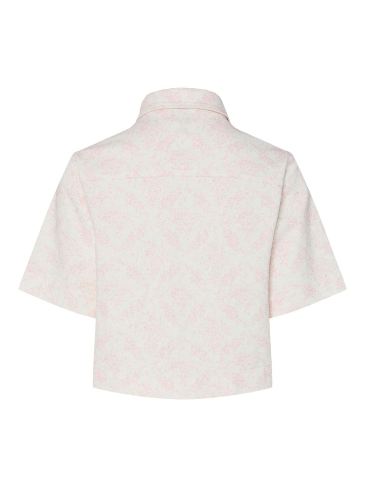 Pieces - Pcsalume Ss Denim Shirt - 4701726 Egret Flower