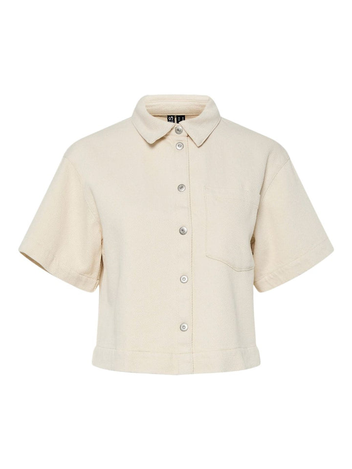 Pieces - Pcsavanna Ss Denim Shirt - 4701774 Raw Cotton