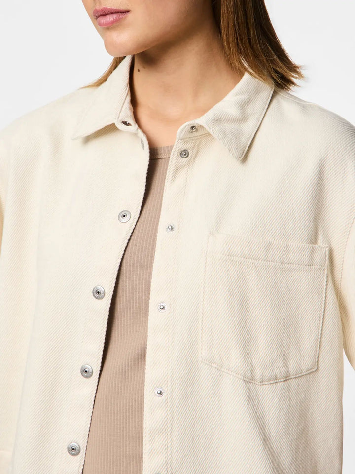 Pieces - Pcsavanna Ss Denim Shirt - 4701774 Raw Cotton Skjorter 