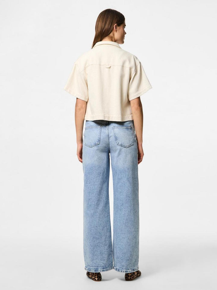 Pieces - Pcsavanna Ss Denim Shirt - 4701774 Raw Cotton
