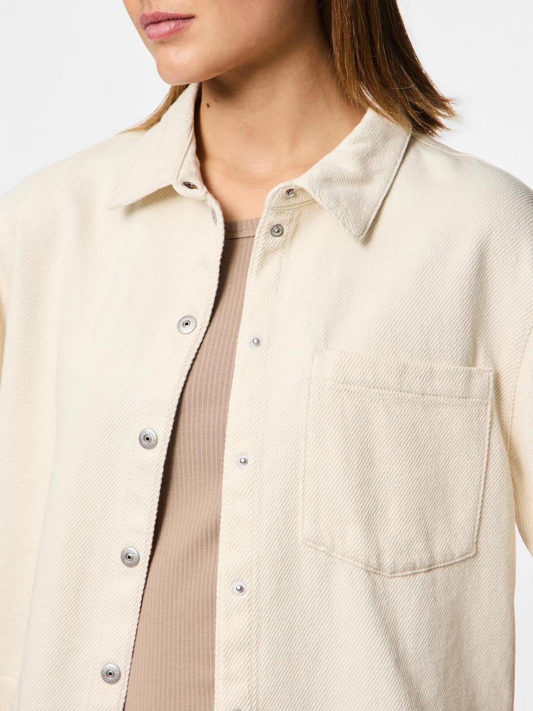 Pieces - Pcsavanna Ss Denim Shirt - 4701774 Raw Cotton