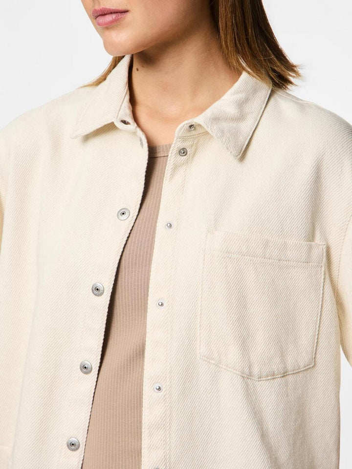 Pieces - Pcsavanna Ss Denim Shirt - 4701774 Raw Cotton
