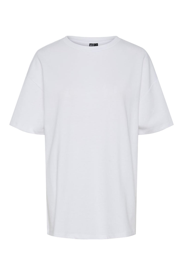 Pieces - Pcselma Ss O-Neck Oversized Tee - 4680878 Bright White Red Dahlia Ramen