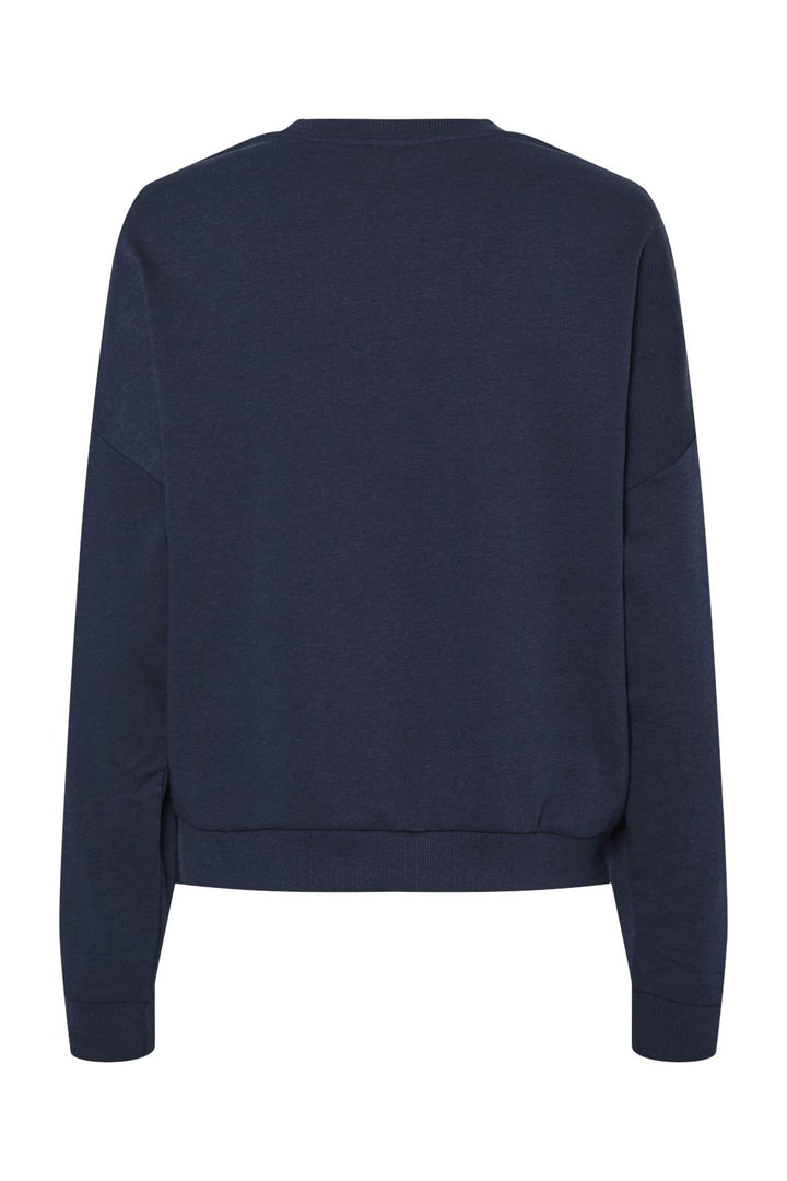 Pieces - Pcsia Ls O-Neck Sweat Pwp Mm - 4757647 Navy Blazer Bright White La