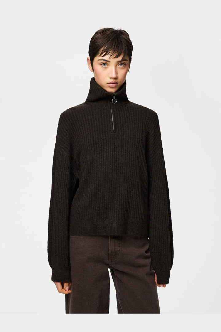 Pieces - Pcsilly Ls Half Zip Knit - 5099226 Delicioso Melange