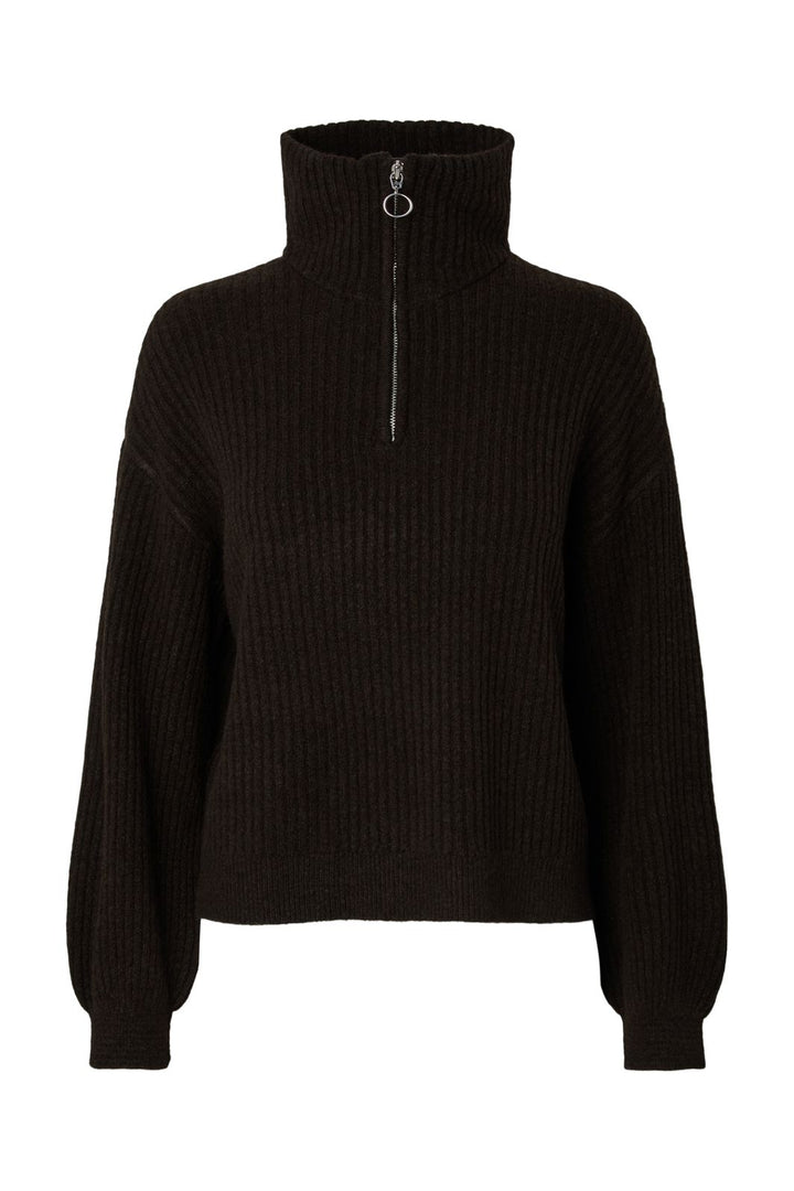 Pieces - Pcsilly Ls Half Zip Knit - 5099226 Delicioso Melange