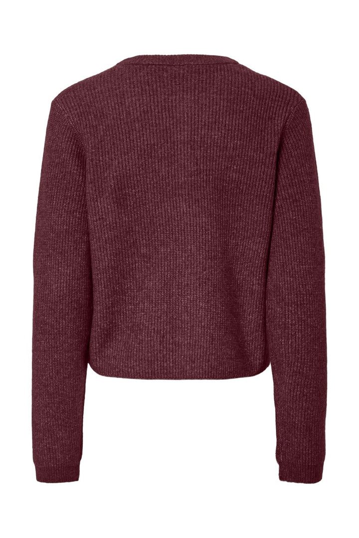 Pieces - Pcsilly Ls O-Neck Knit Cardigan - 4964322 Tawny Port Melange