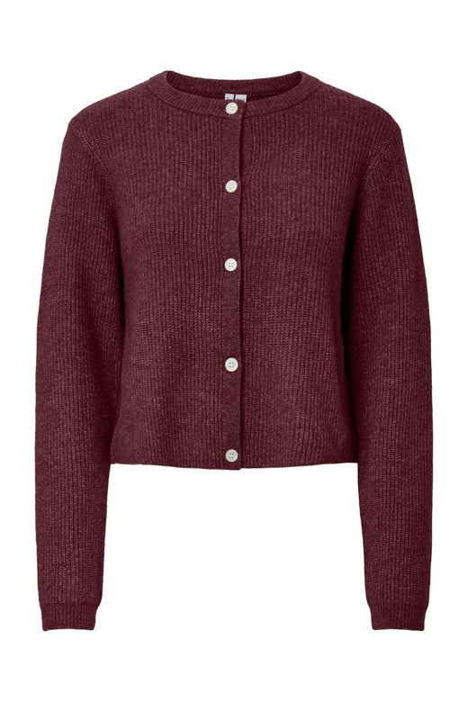 Pieces - Pcsilly Ls O-Neck Knit Cardigan - 4964322 Tawny Port Melange