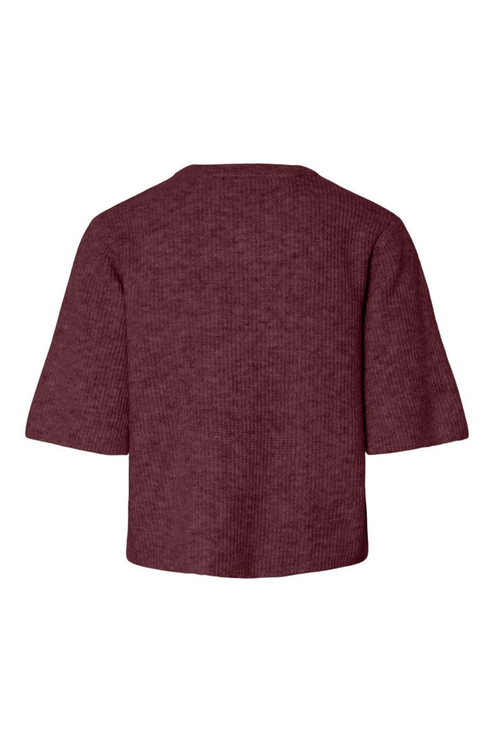 Pieces - Pcsilly Ss O-Neck Knit Cardigan - 4961212 Tawny Port Melange