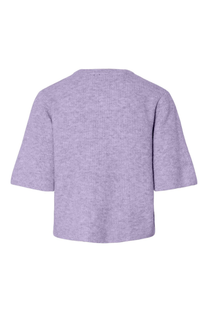 Pieces - Pcsilly Ss O-Neck Knit Cardigan - 5021147 Pastel Lilac Melange