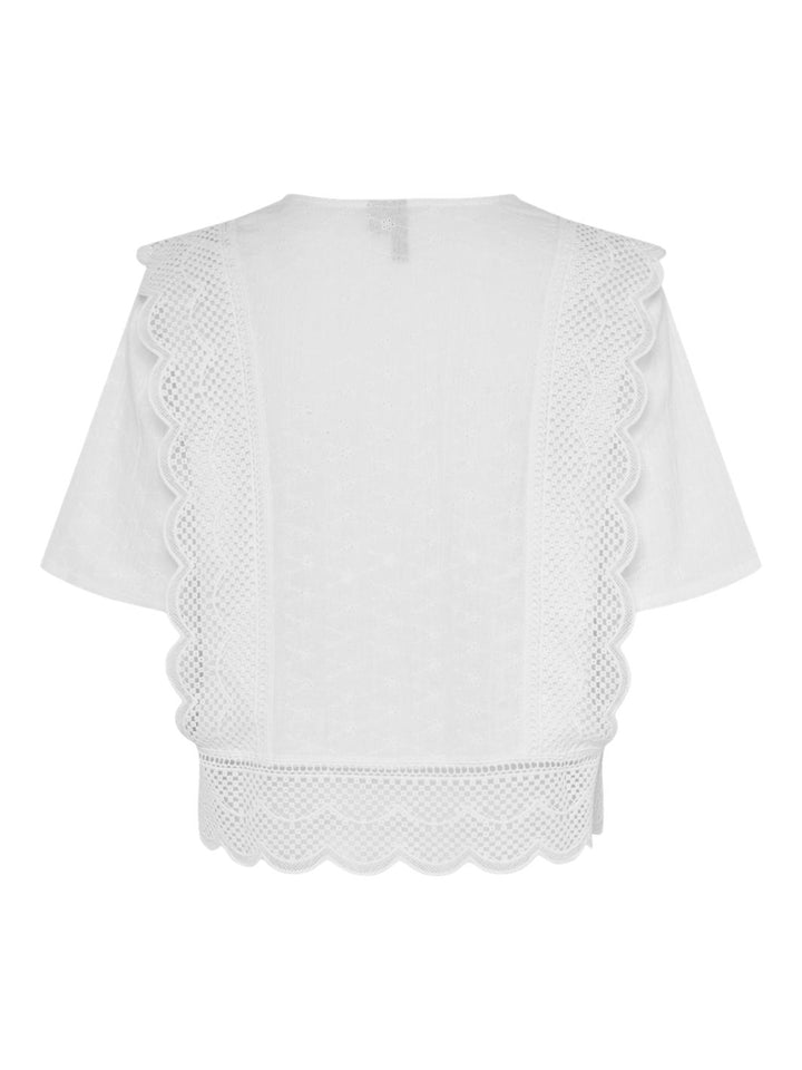 Pieces - Pcsiminna Ss Top - 4691303 Cloud Dancer