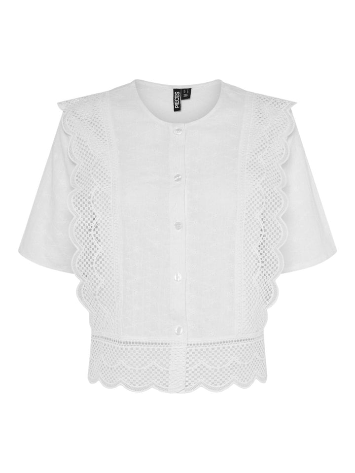 Pieces - Pcsiminna Ss Top - 4691303 Cloud Dancer