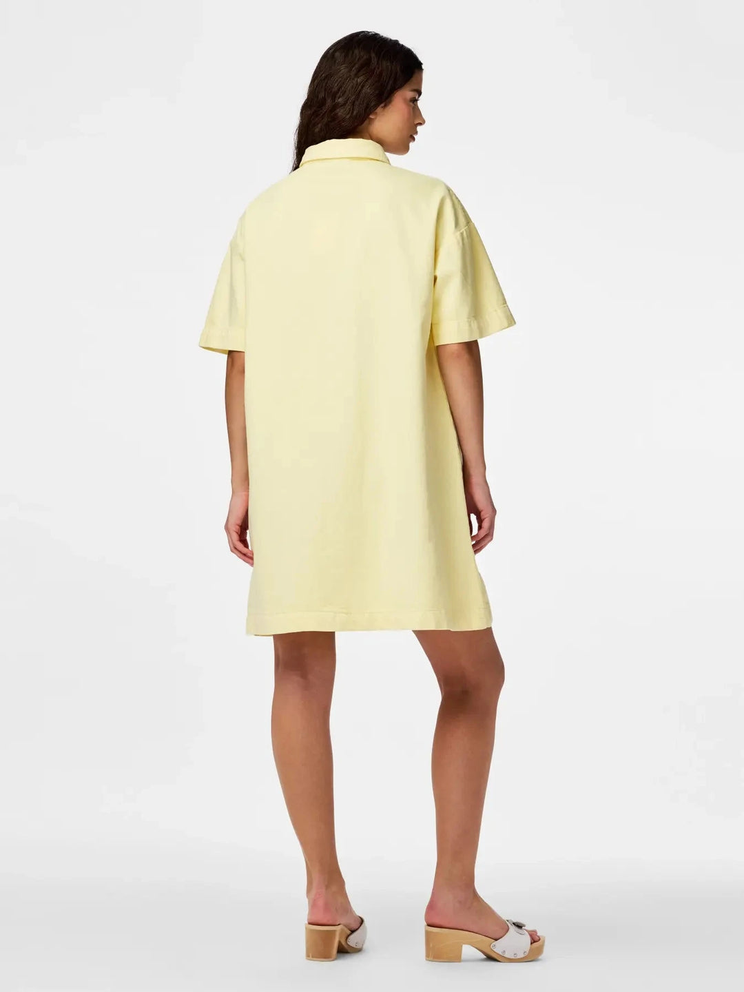 Pieces - Pcsky Ss A-Shape Denim Dress - 4993234 French Vanilla Kjoler 