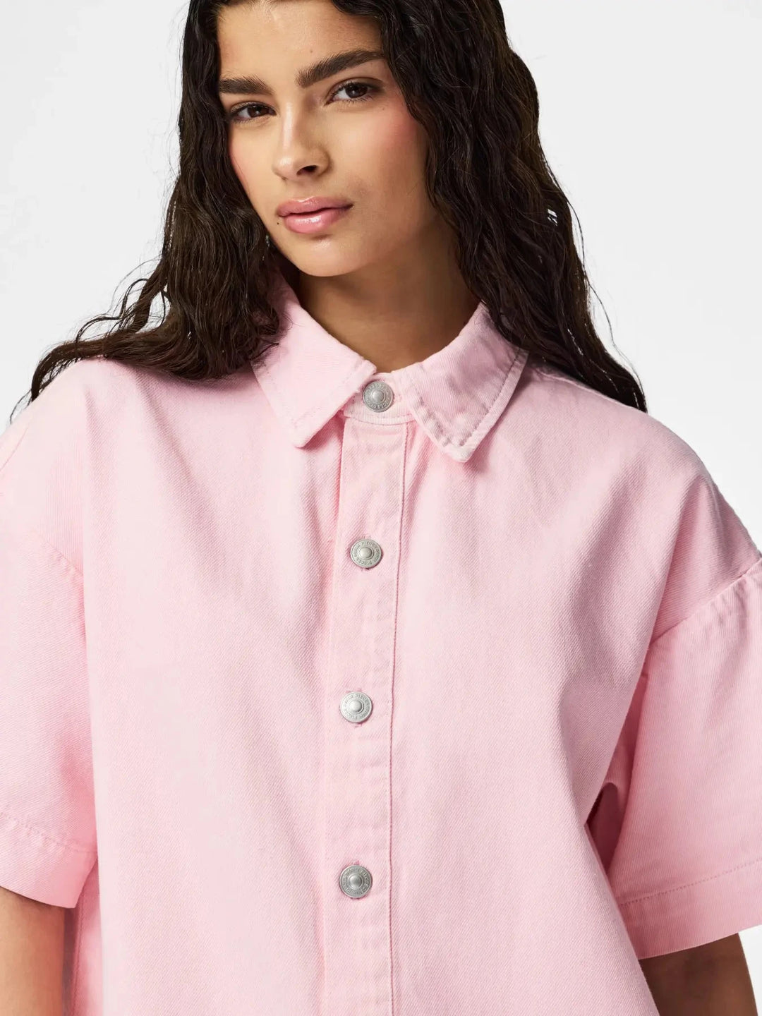 Pieces - Pcsky Ss A-Shape Denim Dress - 4993235 Roseate Spoonbill Kjoler 