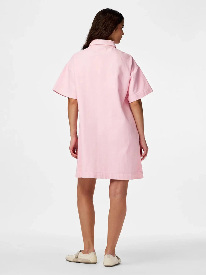 Pieces - Pcsky Ss A-Shape Denim Dress - 4993235 Roseate Spoonbill Kjoler 