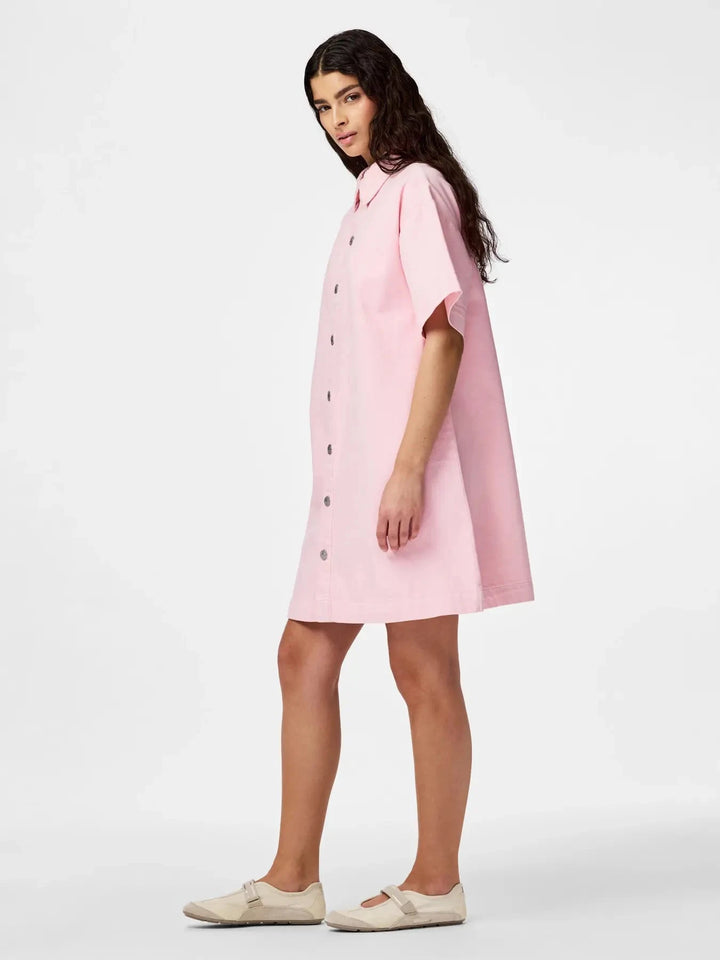 Pieces - Pcsky Ss A-Shape Denim Dress - 4993235 Roseate Spoonbill Kjoler 