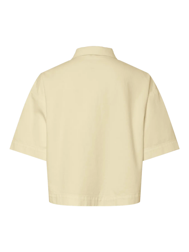 Pieces - Pcsky Ss A-Shape Denim Top - 4992607 French Vanilla Skjorter 