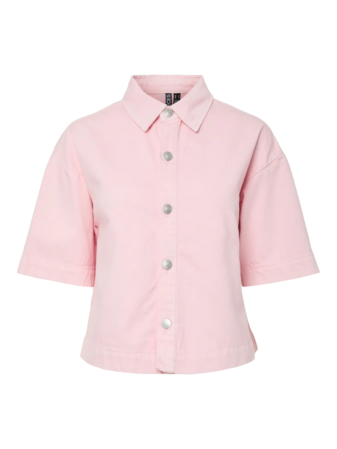 Pieces - Pcsky Ss A-Shape Denim Top - 4992608 Roseate Spoonbill Skjorter 