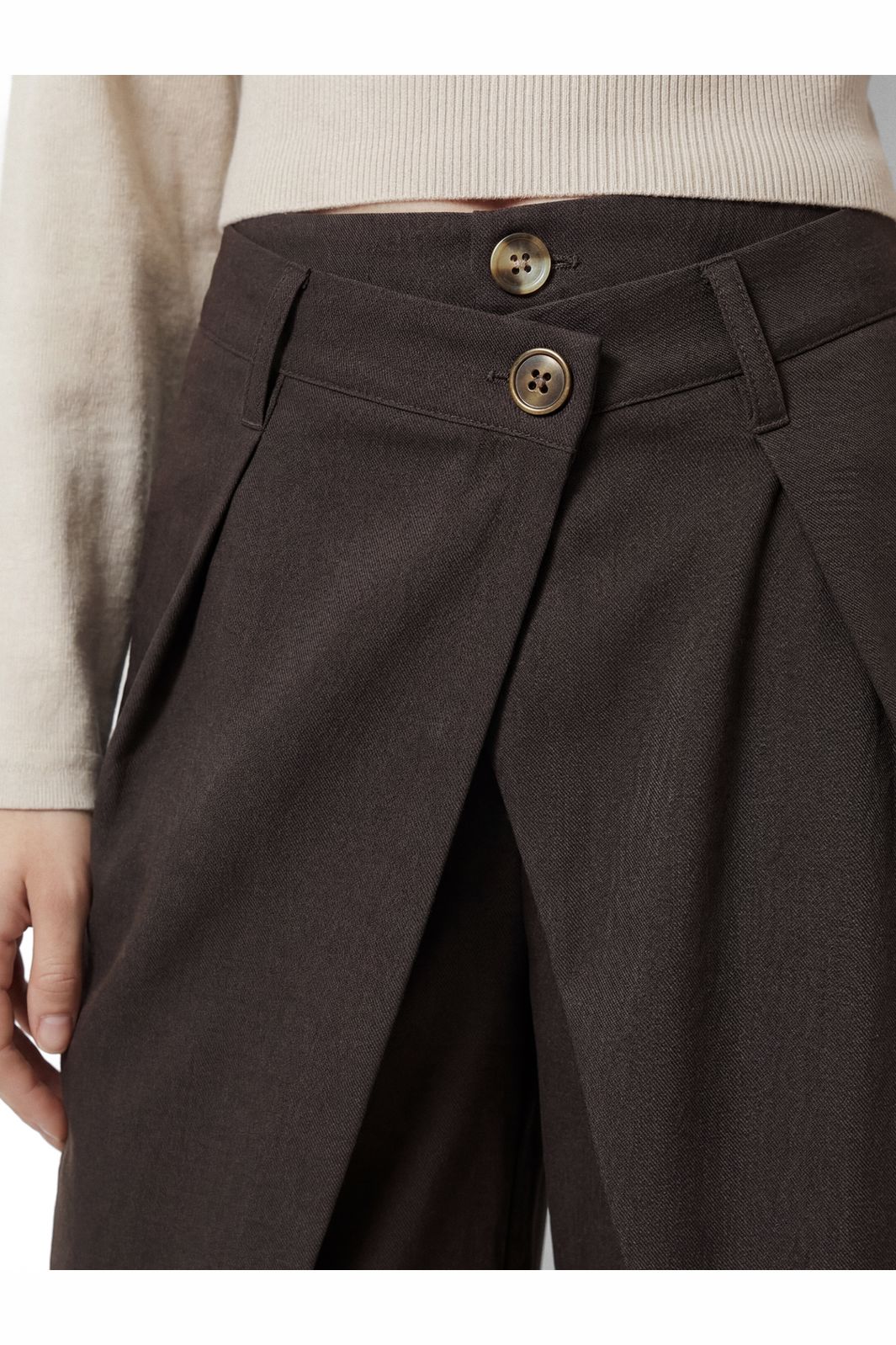 Pieces - Pcsofie Double Closing Pants - 5221895 Espresso