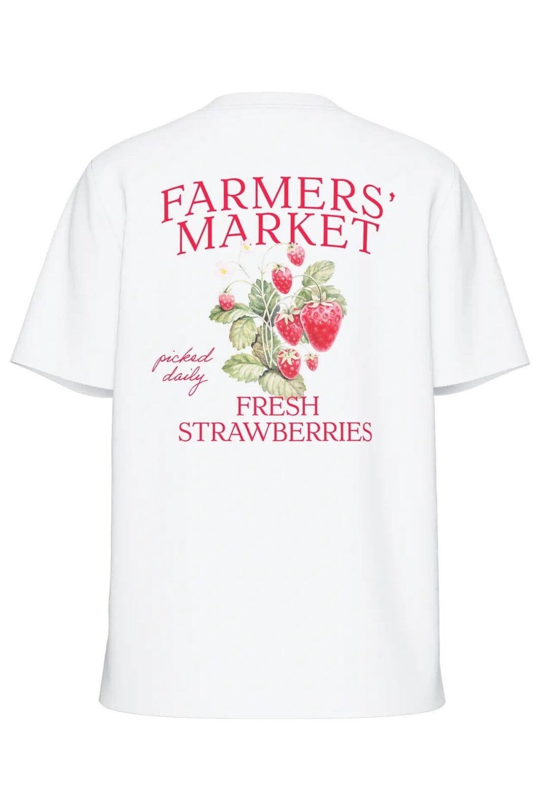 Pieces - Pcsummer Ss Printed T-Shirt - 4674981 Bright White Farmers Market