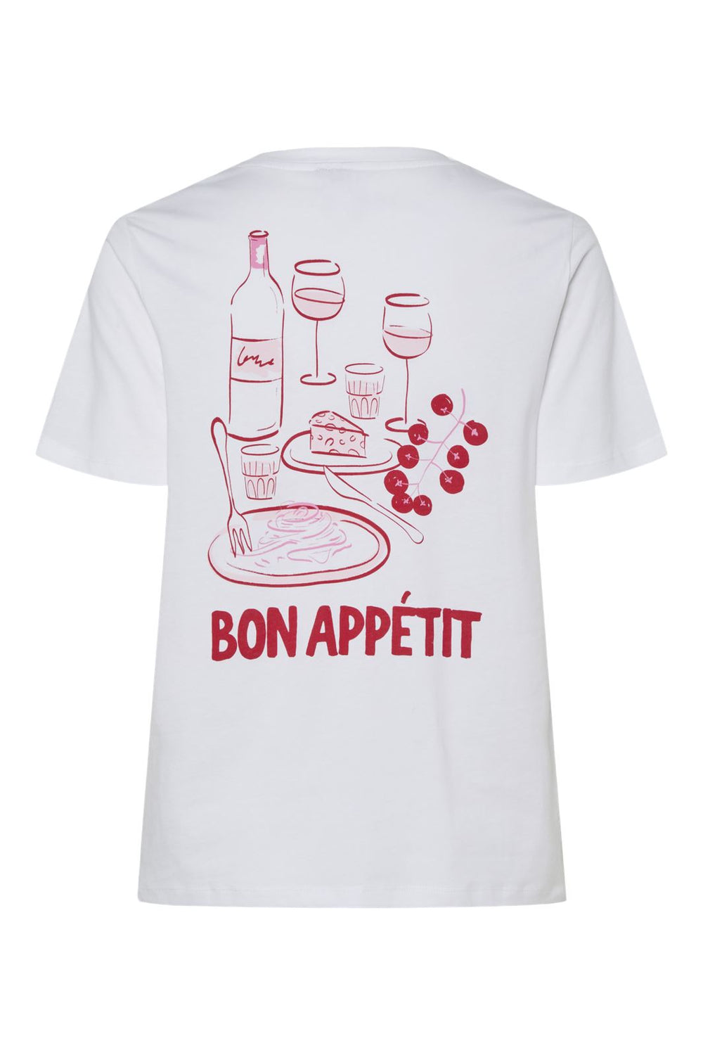 Pieces - Pctalia Ss Printed T-Shirt - 4730254 Bright White Bon Appetit