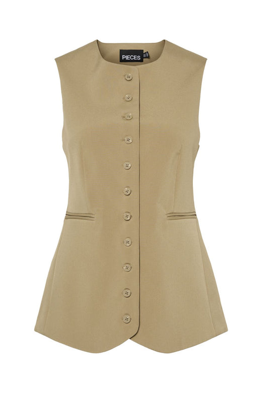 Pieces - Pctempre Long Vest - 4740955 Elmwood