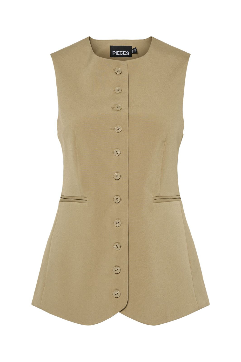 Pieces - Pctempre Long Vest - 4740955 Elmwood