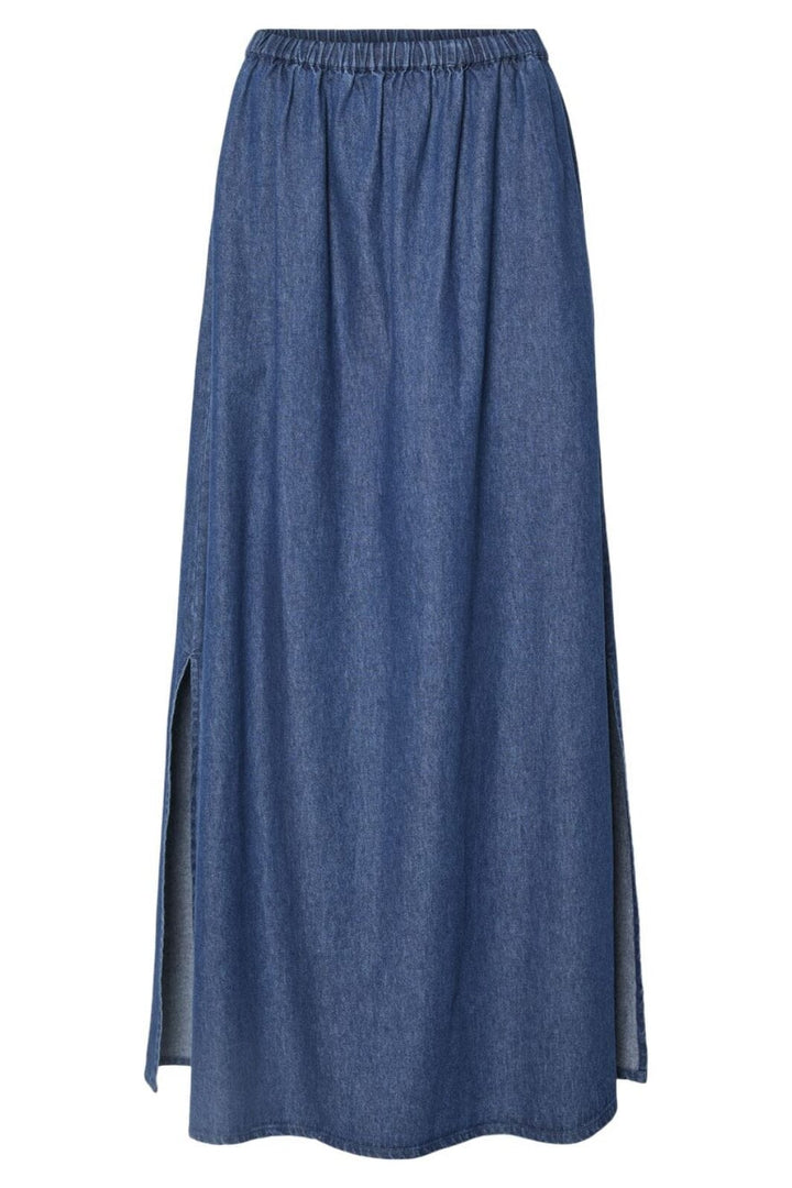 Pieces - Pctenim Maxi Skrit - 4755398 Medium Blue Denim Nederdele 