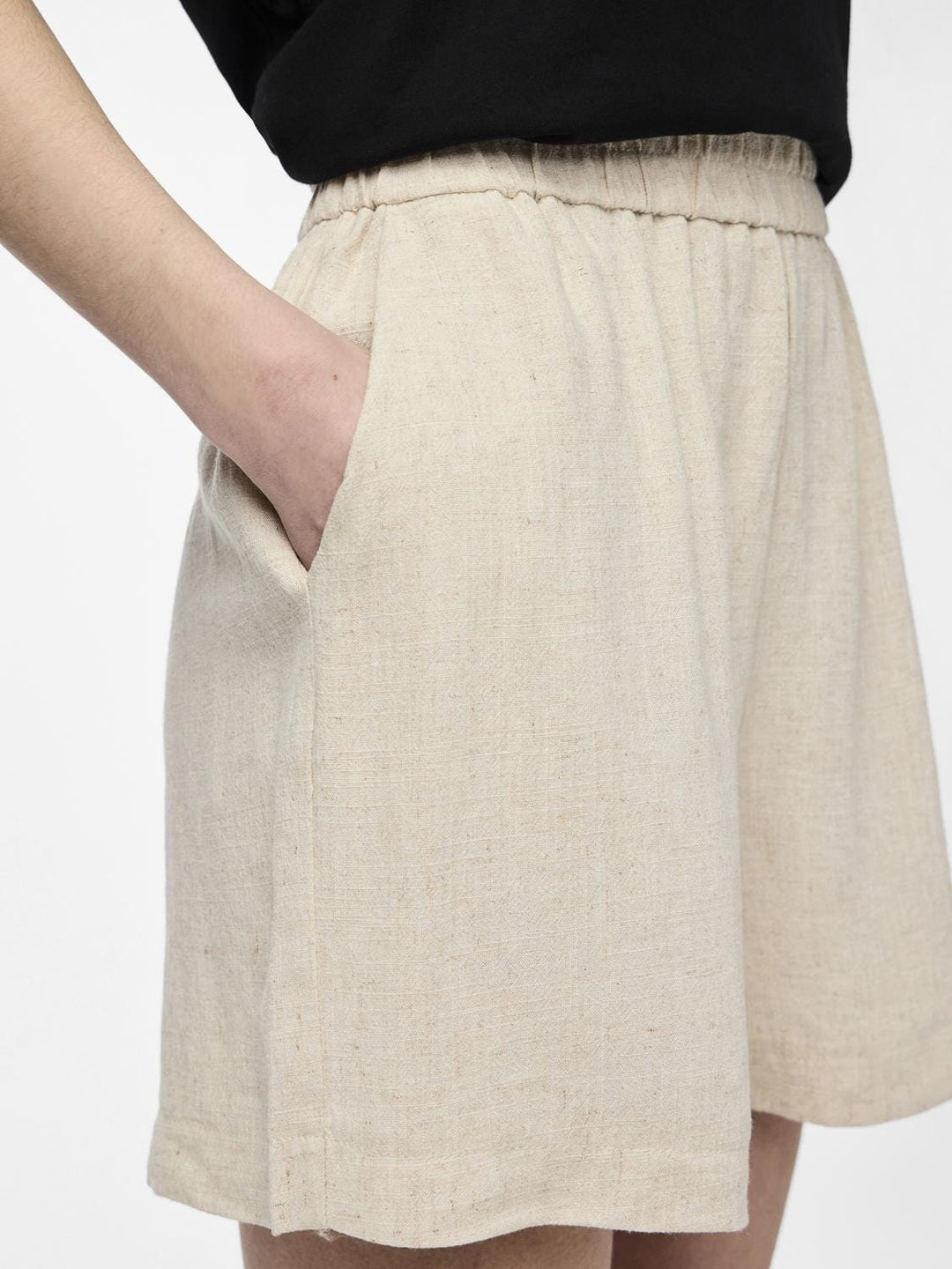 Pieces - Pcvinsty Linen Shorts - 4535088 Oatmeal Shorts 