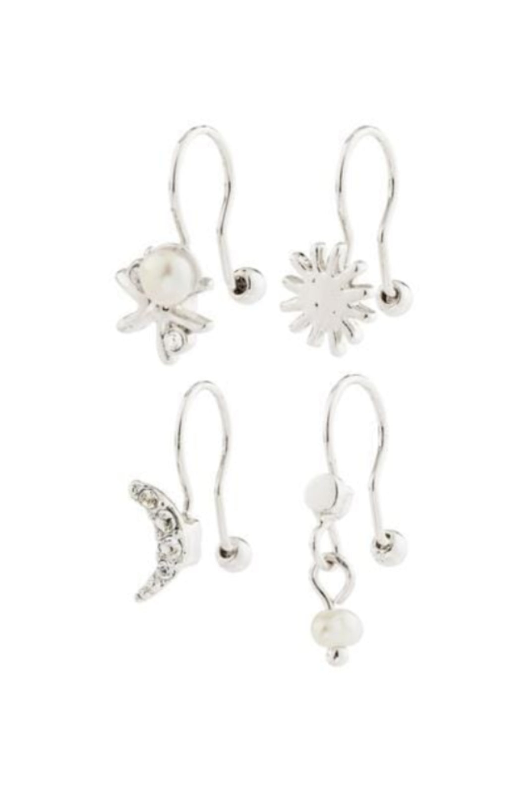 Pilgrim - Evon Ear Cuff 4-in-1 Set, Silver-plated 262626013 - Silver Plated