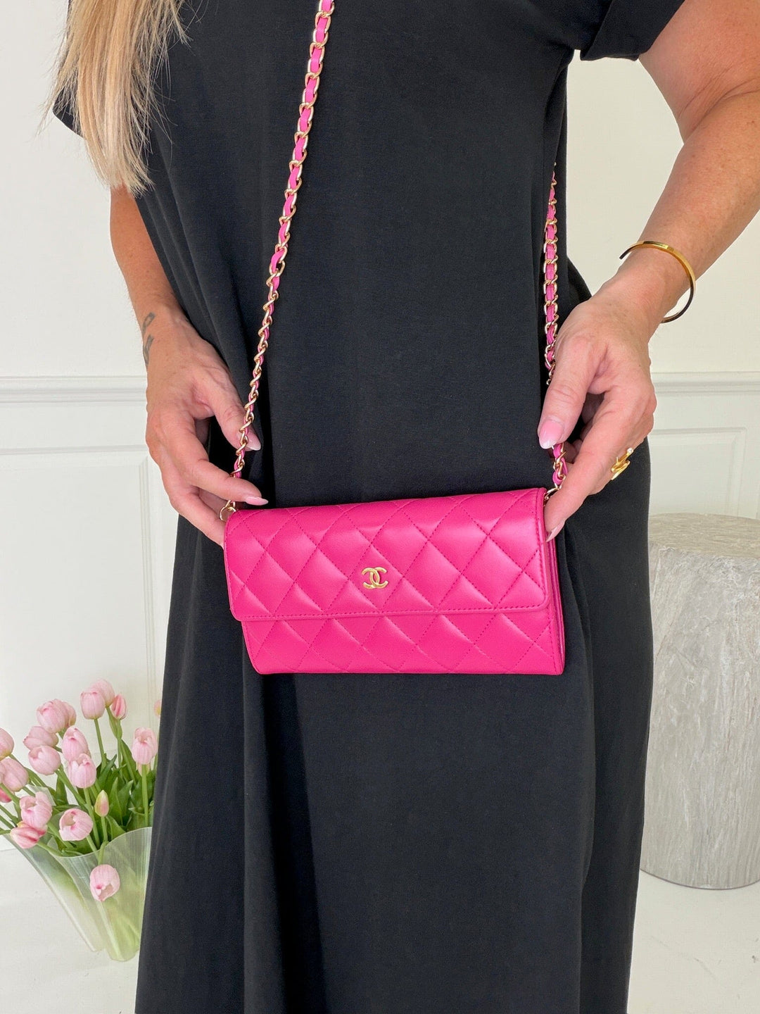 Preloved Vintageline X Molly&My - Chanel Classic Flap Wallet 1 - Pink Tasker 