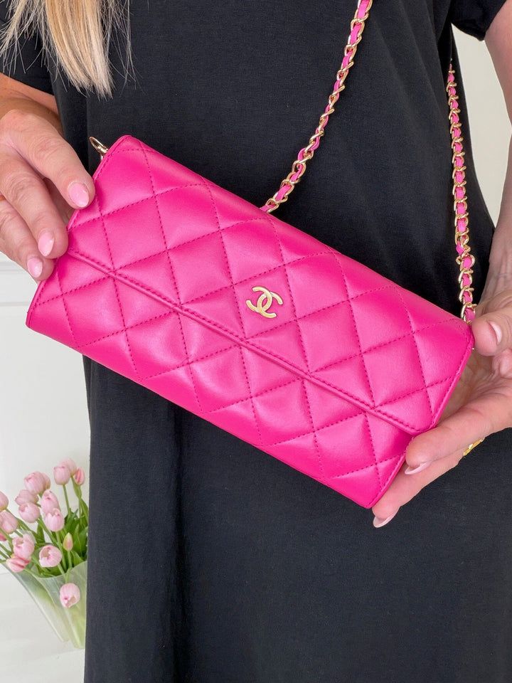 Preloved Vintageline X Molly&My - Chanel Classic Flap Wallet 1 - Pink Tasker 