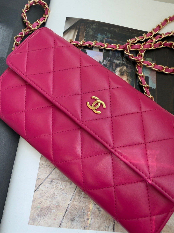 Preloved Vintageline X Molly&My - Chanel Classic Flap Wallet 1 - Pink Tasker 
