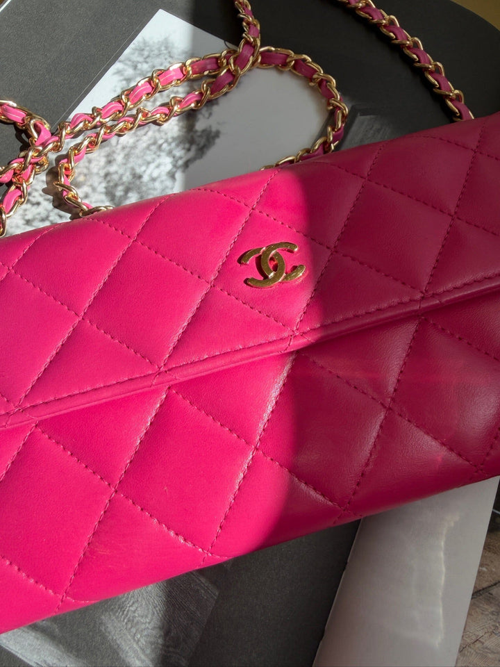 Preloved Vintageline X Molly&My - Chanel Classic Flap Wallet 1 - Pink Tasker 
