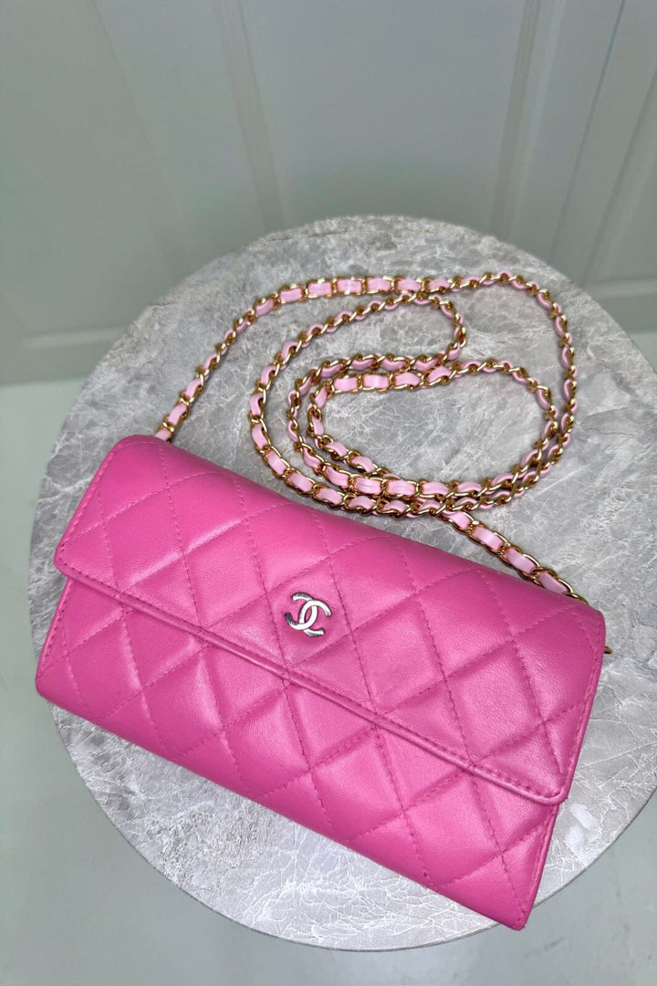 Preloved Vintageline X Molly&My - Chanel Classic Flap Wallet 2 - Pink Tasker 