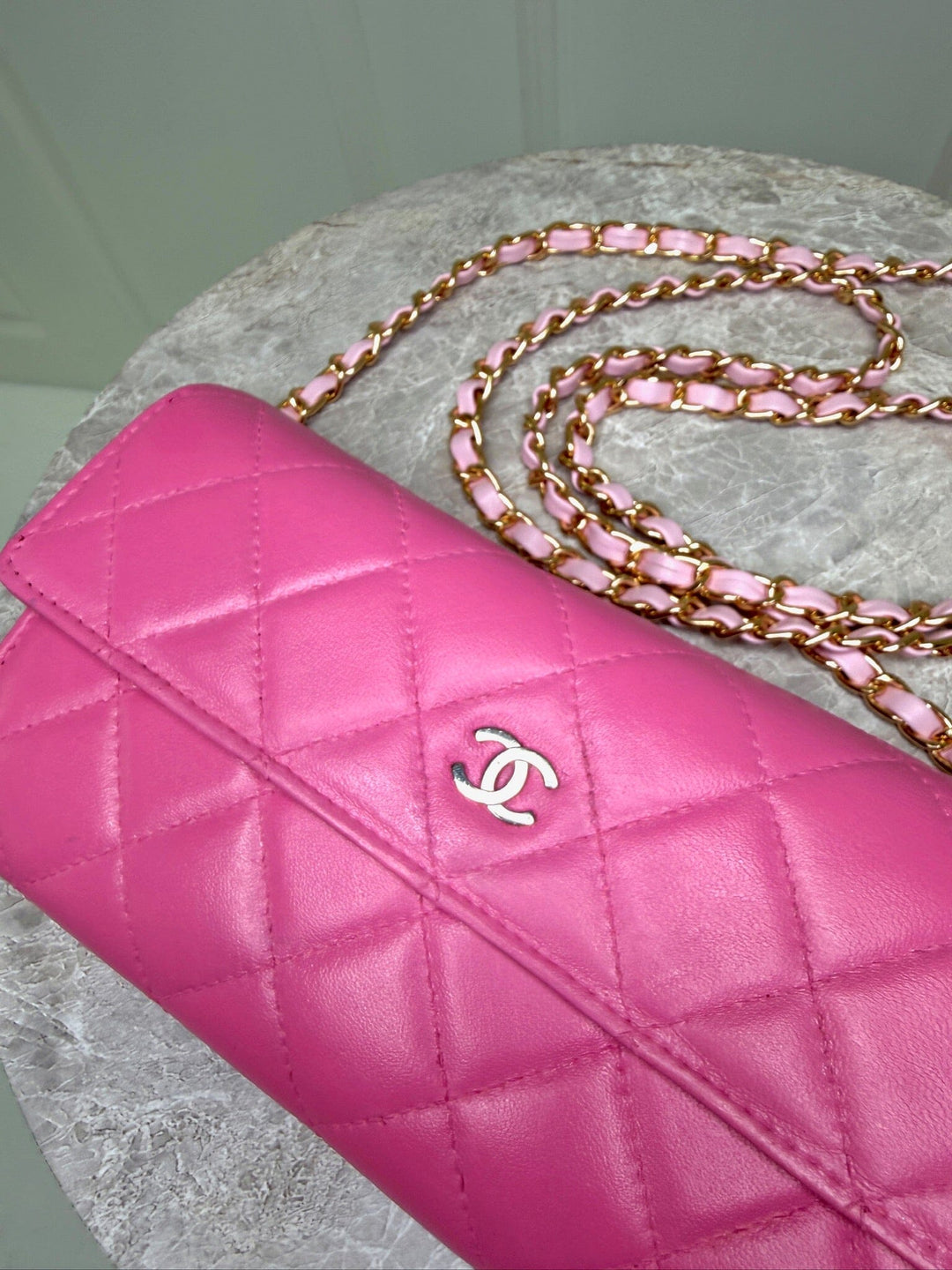 Preloved Vintageline X Molly&My - Chanel Classic Flap Wallet 2 - Pink Tasker 