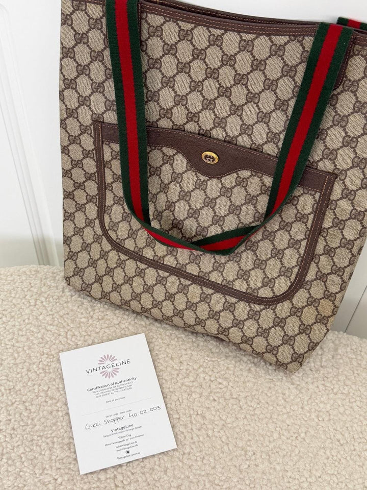 Preloved Vintageline x Molly&My - Gucci Shopper – Gg Canvas - Logo Tasker 