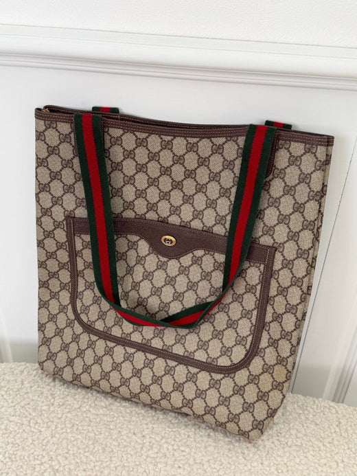 Preloved Vintageline x Molly&My - Gucci Shopper – Gg Canvas - Logo Tasker 