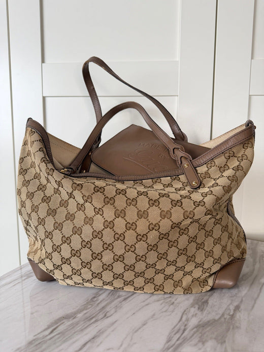Preloved Vintageline x Molly&My - Gucci Shopper Med Tilhørende Pung 3252 - Logo Tasker 
